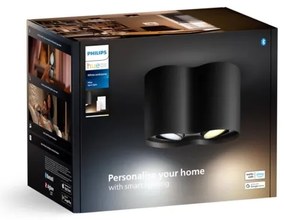 Philips - LED Dimmelhető spotlámpa Hue PILLAR 2xGU10/4,2W/230V + távirányító fekete