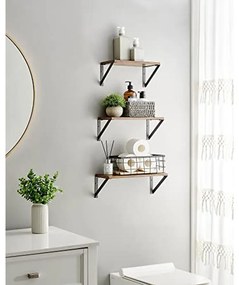 3 fali polc készlet, lebegő polcok,rusztikus barna és fekete