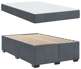 Ágykeret matraccal matracmal Sötétszürke 120 x 200 cm Bársony