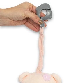 Baby Mix Maci gyerek zenélő plüss játék csipesszelrózsaszín, 24 cm