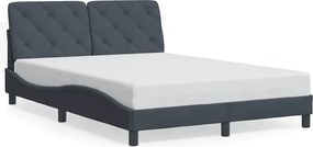 vidaXL sötétszürke bársony ágykeret matrac nélkül 140 x 190 cm