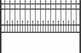 vidaXL Tüskés gyűrűs kerítés Fekete 200 x 130 cm Porszórt acél