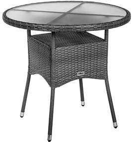 STILISTA Kerti asztal  80 x 80 x 75 cm polyrattan szürke