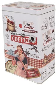 Retro konyhai kávés fémdoboz Fresh brewed coffee