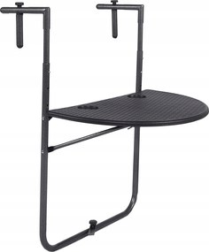 Erkélyre akasztható asztal Sparmeile fém ovális 60 x 70 x 10 cm fekete