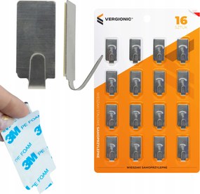 Akasztó Öntapadós Akasztó Ezüst Kulcstartó Akasztó 16db