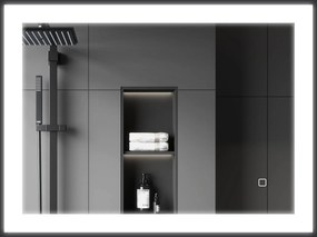 HOMCOM LED-es Fürdőszoba Tükör 80x60 cm Falitükör 3 fény színnel Páramentesítő Funkció Memória Funkció Érintő Kapcsoló | Aosom