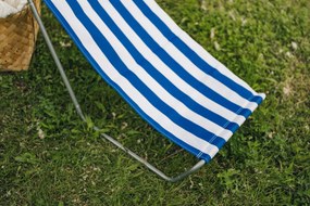 Összecsukható strandnyugágy SAND, kék csíkokkal