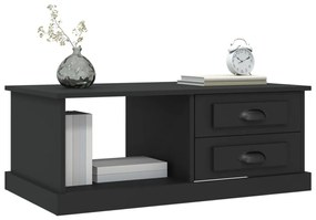 Fekete szerelt fa dohányzóasztal 90x50x35 cm