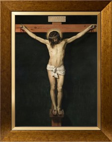 Jezus Kereszt Szakrális Kép Arany Vászon Díszkeret 30X40