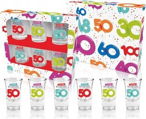 Üveg Szülinapi Betűk 50 db-os szett 6 db pohár 35 ml