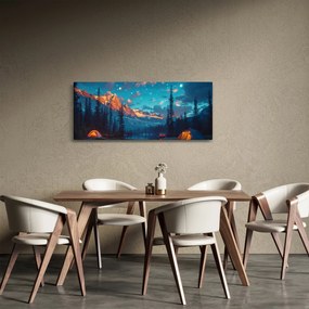 Kép - Kempingezés a hegyekben (120x50 cm)