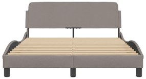 tópszínű szövet ágykeret Dover 140 x 190 cm