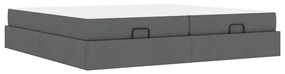 Ágykeret tárolóval Sötétszürke 200 x 200 cm szövet