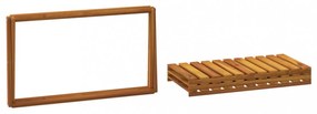 3 szintes barna tömör akácfa összecsukható polc 70 x 31 x 63 cm
