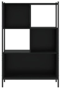 fekete szerelt fa könyvszekrény 72x28x109 cm