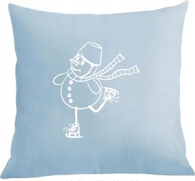 Karácsonyi párna párnahuzat vicces nyomott mintás hóember korcsolya