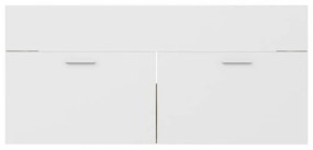 fehér és sonoma tölgy szerelt fa mosdószekrény 100x38,5x46 cm