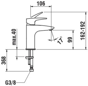 LAUFEN HF500702428000 - LAURIN 16,2 cm mosdócsaptelep matt fekete