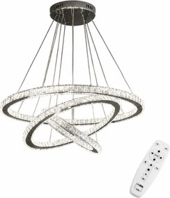 UNIVERSO Kristály üveg csillár 54w 4320lm CCT Távirányító IP20 Króm D700x1200mm