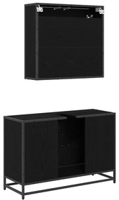 Fürdőszoba bútor szett 2 pcs Musta tammi 90 x 33 x 60 cm