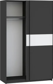 BERNO ruhásszekrény, 120 cm | Antracit + Fehér