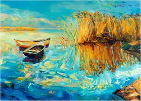 Kép - Tó csónakokkal (70x50 cm)