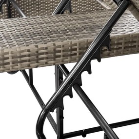 Juskys Syros kerti rattan ágy - szürke