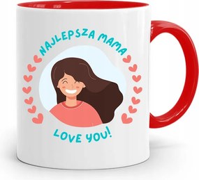 Piros Bögre Ajándék A Legjobb Anyukának fényképes nyomtatással