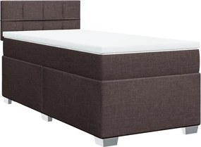 vidaXL sötétbarna szövet rugós ágy matraccal 80 x 200 cm