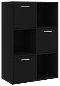 fekete szerelt fa tárolószekrény 60 x 29,5 x 90 cm