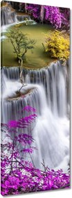 Vászonkép 40x100 Lila a zuhatag körül