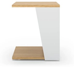 Dohányzóasztal tölgyfa dekoros asztallappal 40x40 cm Albi - TemaHome