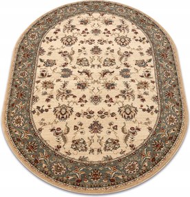 Nappali szőnyeg gyapjú Polonia ovális Madras virágok jázmin 2 zöld 170x235 cm