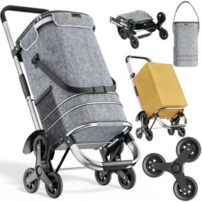 COMFORT bevásárlótáska lépcsőjáró kerekekkel, 50l, szürke Jurhan