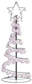 meleg fehér LED karácsonyfa gömbökkel 80 LED 120 cm