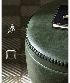 Bőr puff CORE zöld