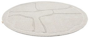 Világosszürke gyapjú kerek szőnyeg ø 133 cm Morphic Organica – Agnella