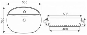 KR-860 kerámia design mosdó pultra szerelhető