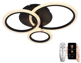 Brilagi - LED Dimmelhető felületre szerelhető csillár ORBITS LED/40W/230V 3000-6500K fekete + távirányító