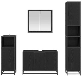 Fürdőszoba bútor szett 4 pcs Musta tammi 90 x 33 x 60 cm