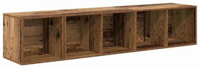 TV Szekrény Szett 2 pcs Öreg fa 37 x 37 x 142.5 cm Faanyag