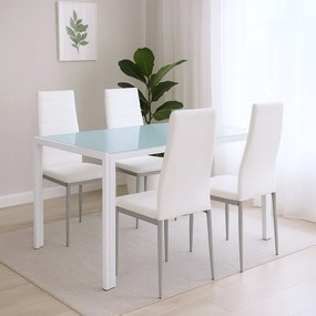 Mabel 4+1 étkező garnitúra fehér-szürke