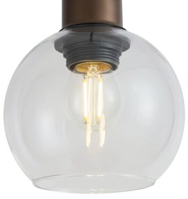 Modern bronz függőlámpa átlátszó üveggel 1 fázisú sínrendszerhez - Iconic Lava