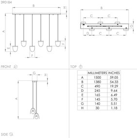 Eglo 390184 - Csillár zsinóron SERENARA 6xE27/40W/230V fekete/arany