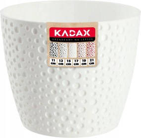 Virágtartó Fedő Kerek Virágágyás Műanyag 19 cm Fehér