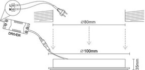 LED fény 7,5W 4000K / SMD / BK - LDL321B