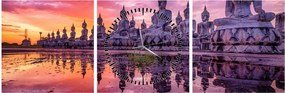 Kép - Buddhák naplementekor (órával) (90x30 cm)