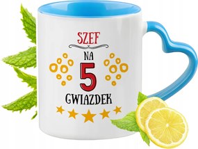 Főnöknek Kék Bögre Szív Alakú Füllel Ajándék