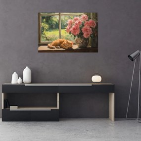 Kép - Macska az ablakban (90x60 cm)